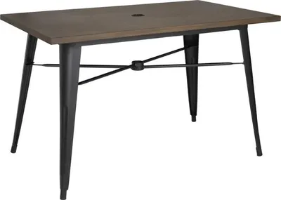 Image de Table d'extérieur Bolero complète 120 x 76 x 76 cm en bois foncé