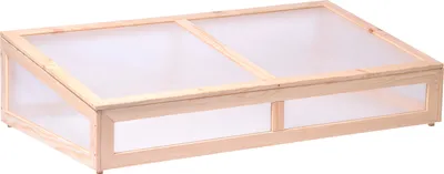 Zdjęcie produktu dla dobar nadstawka zimnej ramy do podniesionych łóżek z drewnianą ramą i ściankami z poliwęglanu, 128 x 67 x 31,5 cm, sosna