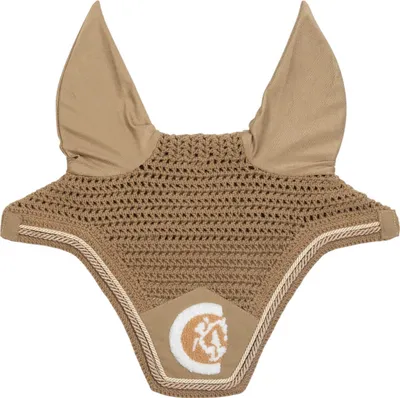 Produktbild von Kentucky Horsewear Fliegenmütze Wellington 3D Logo Rope Fliegenohren Beige Full