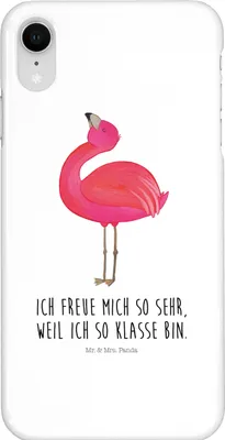 Produktbild von Mr. & Mrs. Panda Iphone XR Handyhülle Flamingo Stolz - Weiß - Geschenk, Premium Kunststoff, Freundin, Handy Case, Beste