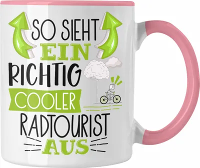 Produktbild von Trendation - So Sieht Ein Richtig Cooler Radtourist Aus Geschenk Tasse Lustiger Spruch Geschenkidee (Rosa)