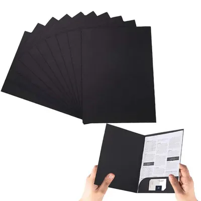 Productafbeelding van Presentatiemappen A4, kraftpapier, 10 stuks, met kaartsleuf, zwart