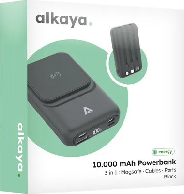 Produktbild von alkaya Thor MagSafe 10.000 mAh Powerbank Schwarz