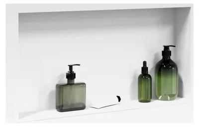 Produktbild von Duschnische Mattweiß 62x32x9 cm Edelstahl, Wandnische Dusche, Badnische, Einbaunische