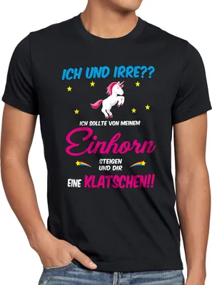 Produktbild von style3 ICH und IRRE? Einhorn absteigen klatschen Herren T-Shirt Einhörner Fun Spruch Jga Junggesellen-Abschied