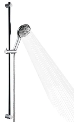 Immagine prodotto di Asta doccia con soffione, 100 cm, diametro del soffione 130 mm, 6 getti, tubo flessibile da 1,6 m, regolabile, cromato