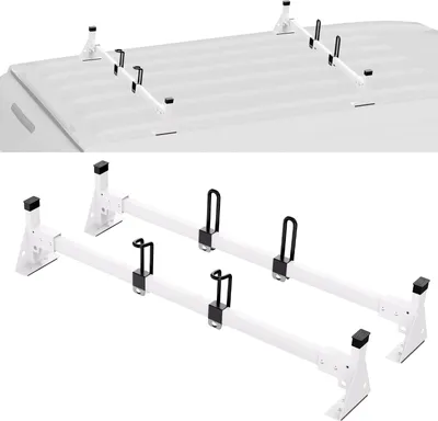 Produktbild von VEVOR Anhängerleiterträger 2 Stk. Querstangen Leiterdachträger 1372 mm, Dachleiterträger mit Hochleistung aus Stahl, 272 kg Tragkraft pro Stange Leiterträger