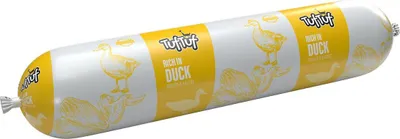Produktbild von Tuftuf | Feuchtfutter Ente - 900g - Vollwertige Festmahlzeit - Nassfutter für Hunde - Fleischrolle