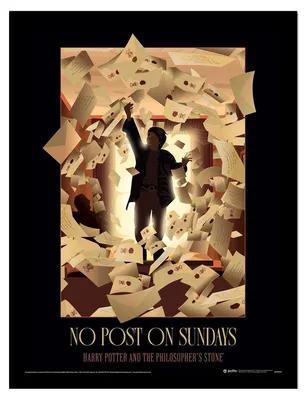 Produktbild von Harry Potter - "No Post On Sundays" Gerahmtes Poster PM14328 (40 cm x 30 cm) (Schwarz/Beige)