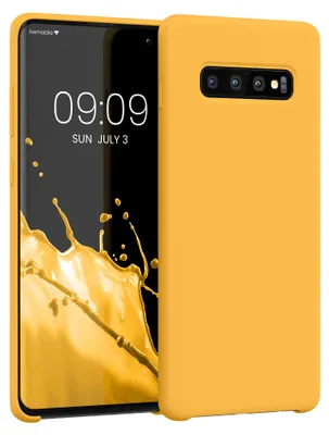 Produktbild von kwmobile Handyhülle für Samsung Galaxy S10 Plus / S10+ Hülle - Case Silikon - Kabelloses Laden - Schutzhülle Cover in Mango