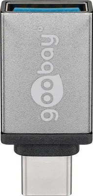 Produktbild von Adapter USB-C 3.0, metalowy, wtyczka C, gniazdo A - Kolor: szary