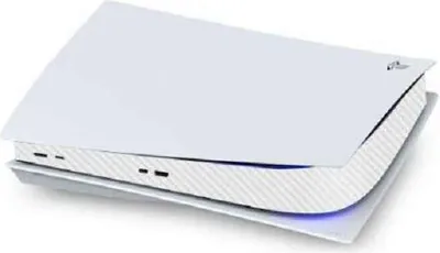 Image de Bande d'autocollants de console pour PS5, PlayStation 5 - Skin de jeu de performance - Accessoires de protection - Carbone - Blanc