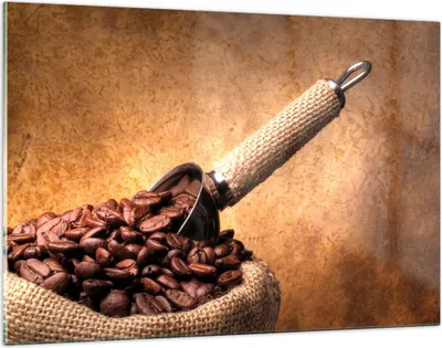 Produktbild von Bilder auf glas - Kaffee Getreide geröstet - 120x80cm - Glasbilder - Wandbilder - Kunstdruck - zum Aufhängen bereit - Wanddekoration aus Glas - Glas Bilder - Wandbild auf Glas - GAA120x80-2536