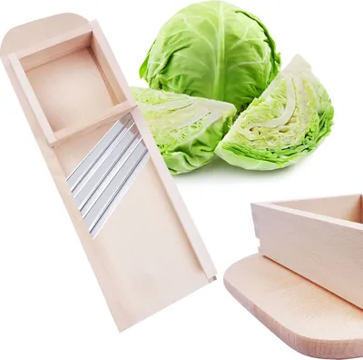 Produktbild von Hölzerne Shredder Cutter Kohlhobel Grater Slicer für Gemüse Obst 67cm 3-Messer