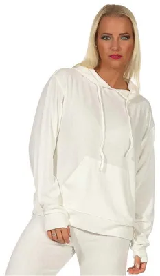 Produktbild von Damen Sweatshirt Langarmshirt Hoodie Oberteil, Ecru, M Hoodie