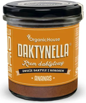 KREM KOKOS - DAKTYLE MEDJOOL - ANANAS BEZGLUTENOWY BIO 280 g - ORGANICHOUSE (DAKTYNELLA)