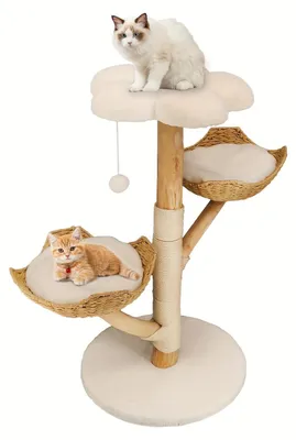 Produktbild von Kratzbaum – Katzenkratzbaum – Katzenbaum – Kratzmöbel – Kratztonne – 111 cm hoch – Stabile Basis, 60 cm Durchmesser