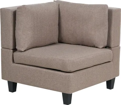 Produktbild von BELIANI Eckteil Braun Stoffbezug mit Schwarzen Beinen Modern Eck-Sesselmodul Wohnzimmer Schlafzimmer Ausstattung Sitzmöbel
