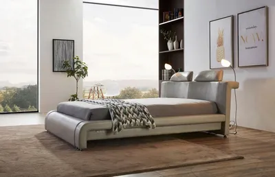 Produktbild von Bett Design Doppelbett Lederbett Polster JVmoebel