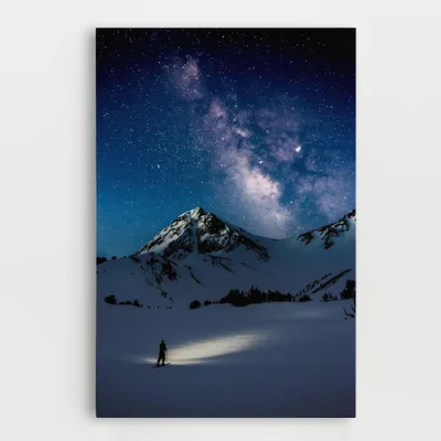 Produktbild von ARTHUB® Leinwandbild 80x120 cm, Pretty Sky Winter | Wohnzimmerdekoration, Hängende Bilder, Wanddekoration, Heimdekoration, Landschaften, Winter