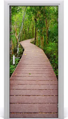 Produktbild von Tulup Türaufkleber 95x205 cm Dekorative Aufkleber Selbstklebend Wasserdichte Tapete Abnehmbar Schlafzimmer Wohnzimmer Wohnkultur - Weg in den Dschungel