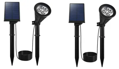2er-Set Solar-Spots 2-in-1, dimmbar, kaltweiß, 42 cm