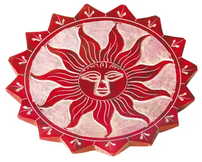 Produktbild von Räucherstäbchenhalter "Sonne" Speckstein rot 10cm