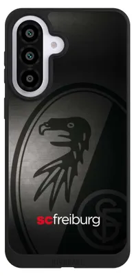 Produktbild von NIVOCASE Handyhülle für Samsung Galaxy A57 5G  Hülle NIVOpure Case Schwarz Metallic Look Offizielles Lizenzprodukt SC Freiburg