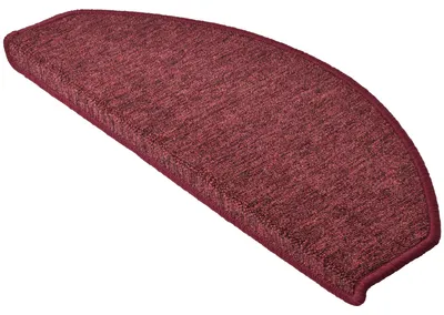 Image de Tapis d'escalier Beautissu ProStair, 55 x 15 cm, 15 pièces, bordeaux, semi-circulaires