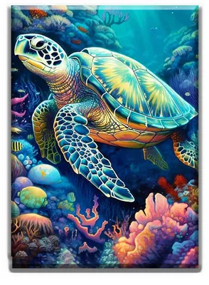 Produktbild von 5D Diamant Painting Set Schildkröte 30 x 40 cm DIY Mosaik Bastelset für Erwachsene