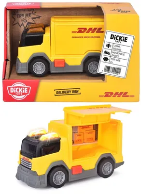 Productafbeelding van DHL Leveringswagen met licht en geluid, merk Dickie