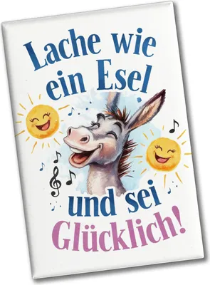 Produktbild von Lache und sei glücklich wie ein Esel Souvenir Souvenir Magnet