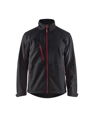 Produktbild von Blakläder® Softshell Jacke Mittelgrau/Schwarz 4950 2516, Farbe:schwarz/rot, Größe:L