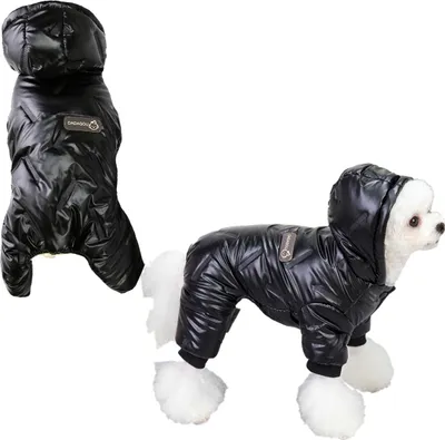 Produktbild von Winter Welpen Hundemantel Haustierkleidung Winddichter Hunde-Schneeanzug Warm Fleecegefütterte Winterhaustierkleidung für kleine Hunde (Schwarz)