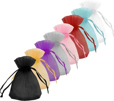 Produktbild von 50 Organza-Beutel ca. 90 x 120 mm Geschenkbeutel Organzasäckchen Schmuckbeutel Farbwahl, Farbe:rot