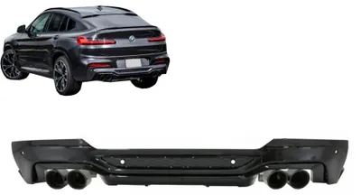 Obrázek produktu pro Difuzor zadního nárazníku s dvojitým výdechem pro BMW X4 G02 18+ M Sport.