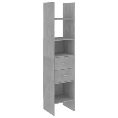 Image de vidaXL Bibliothèque gris béton 40x35x180 cm Bois composite
