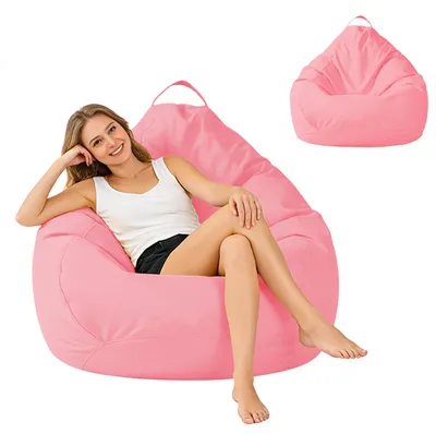 Zitzakhoes ohne Füllung, XXL, Reißverschluss, Rosa, 100x120x100 cm