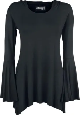Produktbild von Gothicana by EMP Damen schwarzes Langarmshirt mit Zipfelsaum XL