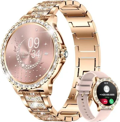 Immagine prodotto di Braccialetto fitness per donne, con funzionalità telefono e modalità sportive – Smartwatch per il fitness con monitoraggio della frequenza cardiaca e monitoraggio del sonno
