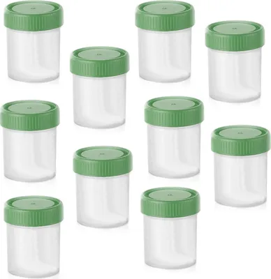 Produktbild von Set mit 30 Probenbehältern mit grünen Kappen (40 ml, PP-Kunststoff)