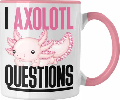 Produktbild von Trendation - Axolotl Tasse Geschenk Schwanzlurch Gamer I Axolotl Questions Geschenkidee für Axolotl (Rosa)