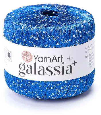 Produktbild von YarnArt Galassia 5812 Paillettengarn Dunkelblau Silber 25g