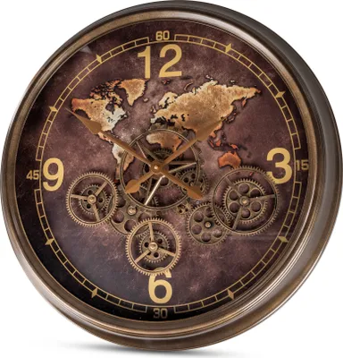 Produktbild von Wanduhr XL Ø 62 cm Weltkarte formano