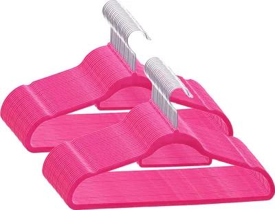 Produktbild von vidaXL 50 Stk. Kleiderbügel-Set Anti-Rutsch Rosa Samt