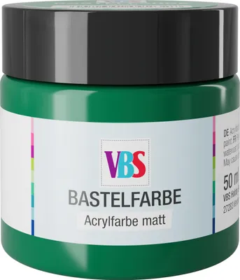 Produktbild von Bastelfarbe Matt Grün 50 ml wasserbasiert geruchsneutral mit hoher Deckkraft für Kinder