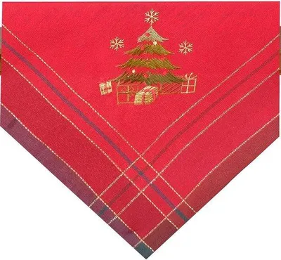 Produktbild von Unyqoos® Tischdecke 85×85 cm mit filigraner Stickerei – 100% Polyester, maschinenwaschbar bis 40°C, festliche Tischdeko für Herbst, Winter & Weihnachten