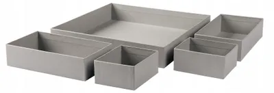 Produktbild von IKEA GRÅSIDAN Organizer-Boxen 5er Set grau