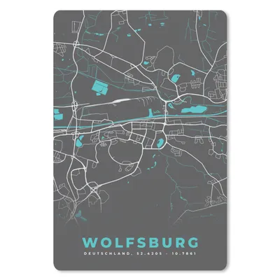 Produktbild von MuchoWow® Mauspad Mousepad Stadtplan - Karte - Wolfsburg - Blau - Deutschland - Karte 18x27 cm - Mousepads - Maus Mat - Pad - Mausunterlage