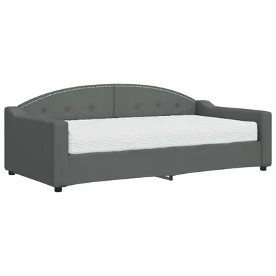 Immagine prodotto di vidaXL Letto da giorno con materasso grigio scuro 90x190 cm in tessuto